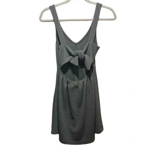 Roxy Green Sleeveless Fit and Flare Tie Back Mini Dress Size XS - Picture 5 of 9